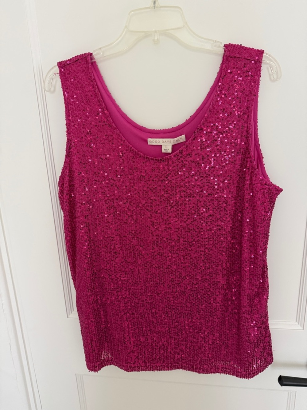Sequin Tank - Vibrant Fuchsia